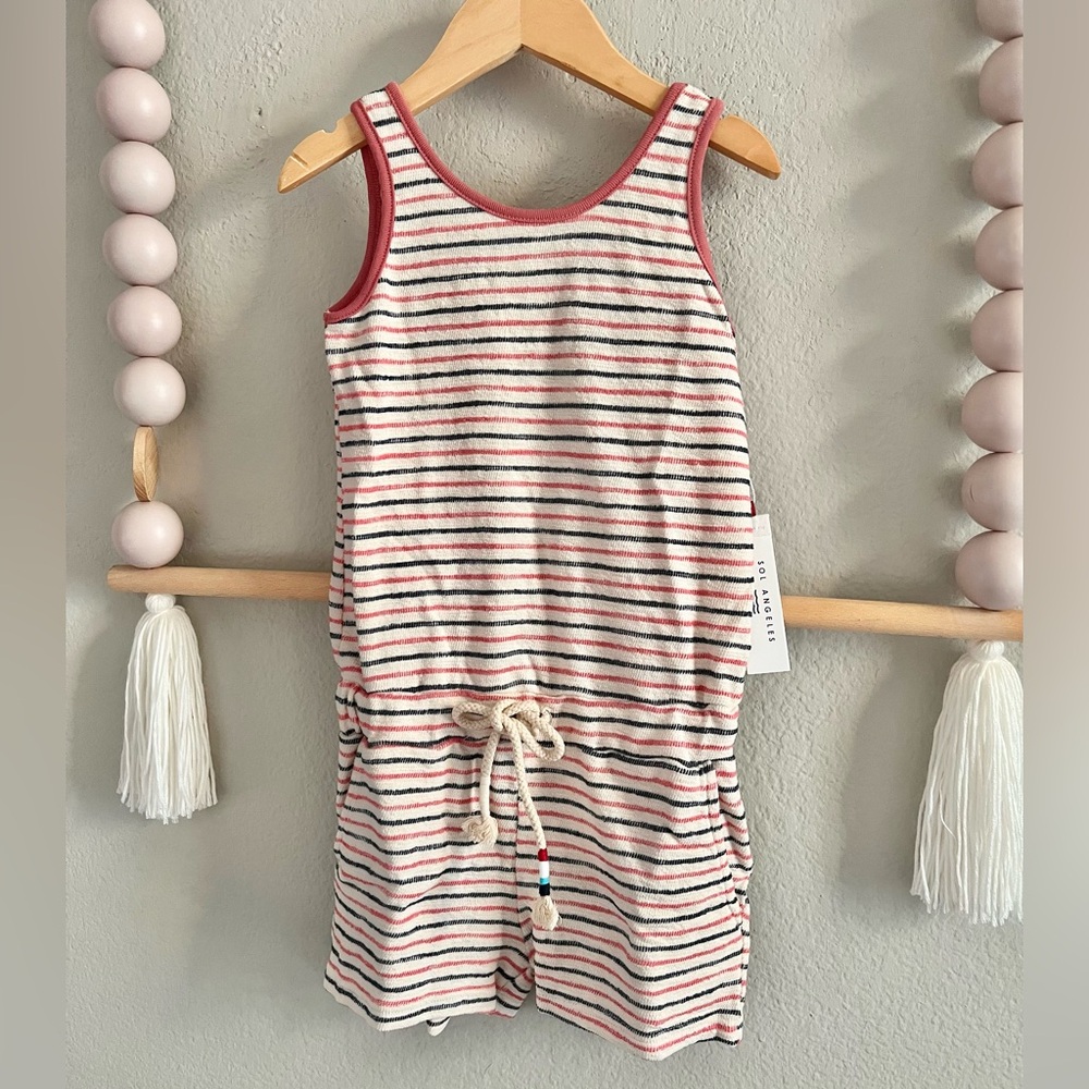 NWT! Sol Angeles Striped Terry Romper